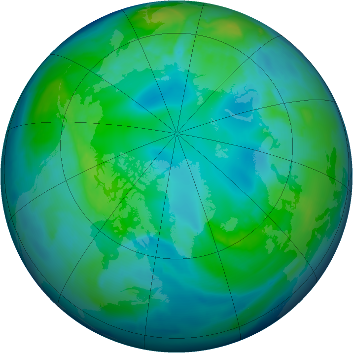 Arctic ozone map for 02 November 2012